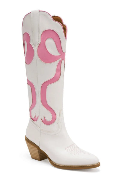 Coquette Bow Cowboy Boots- Pink-180 - SHOES-FORTUNE DYNAMIC-[option4]-[option5]-[option6]-Leather & Lace Boutique Shop