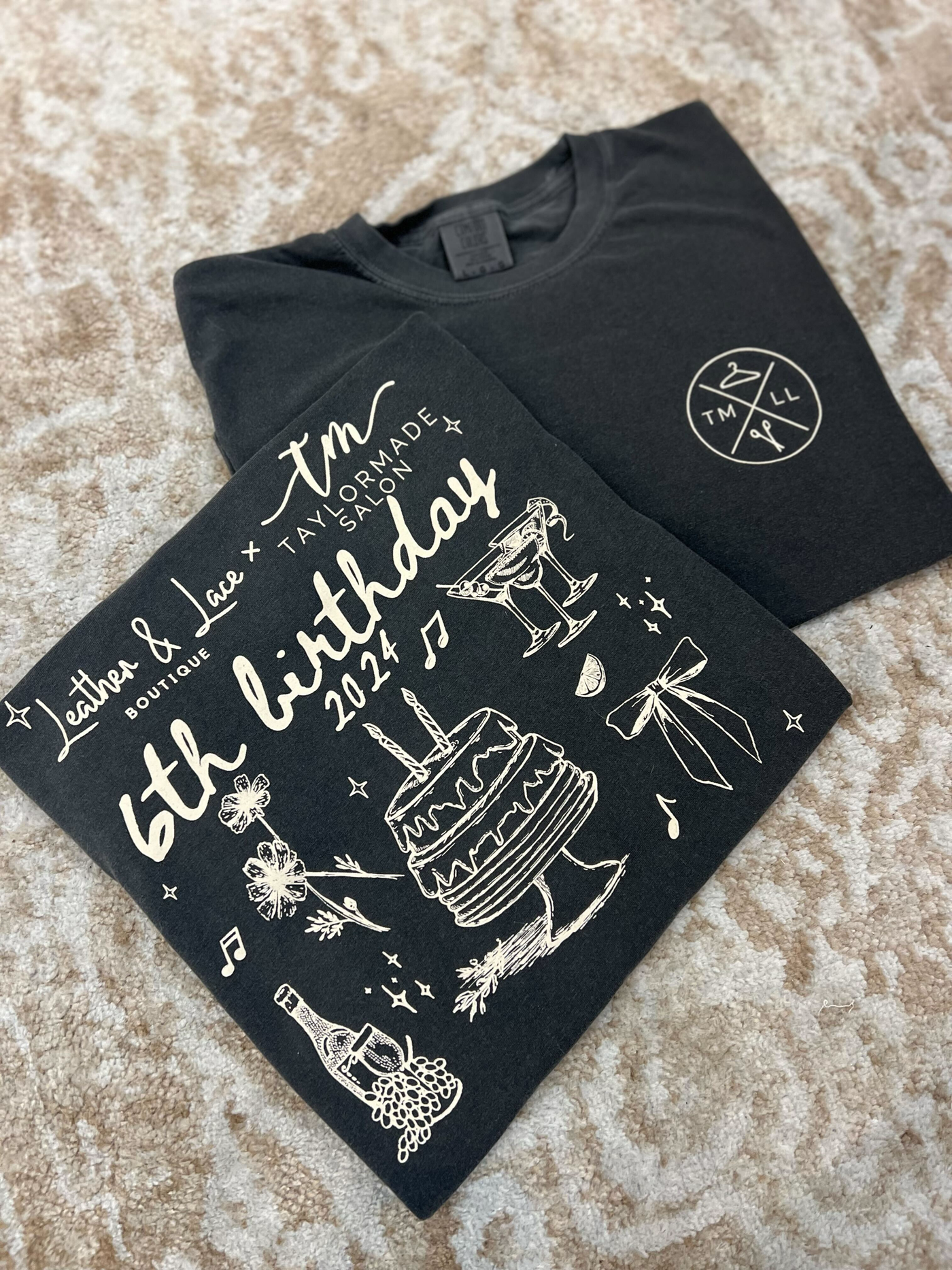 TMLL 6th Anniversary Comfort Color Tee - Pepper - PREORDER 11/20-120 - TOPS - GRAPHIC TEES-LEATHER & LACE-[option4]-[option5]-[option6]-Leather & Lace Boutique Shop