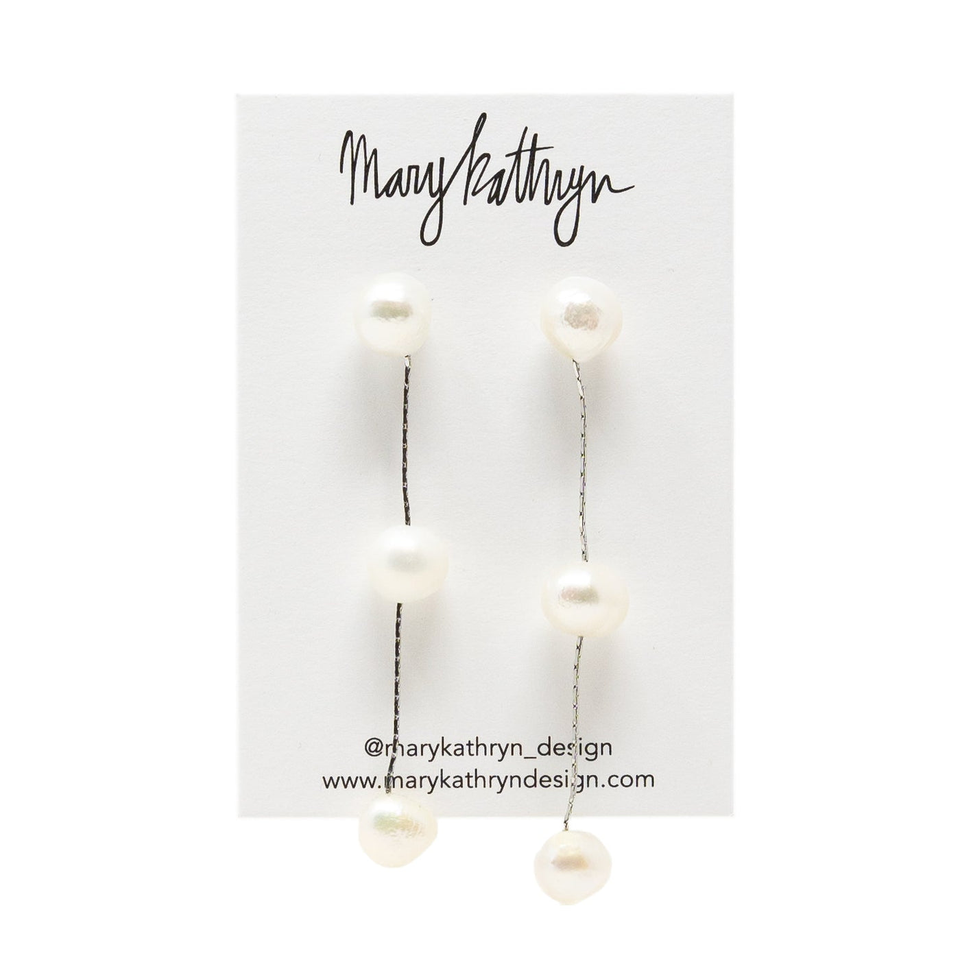 White Triple Pearl Drop Earrings-210 - ACCESSORIES DROPSHIP-MKD DS-Silver-[option4]-[option5]-[option6]-Leather & Lace Boutique Shop