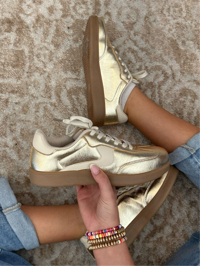 Maggie Metallic Gold Sneakers-180 - SHOES-TOP GUY-[option4]-[option5]-[option6]-Leather & Lace Boutique Shop