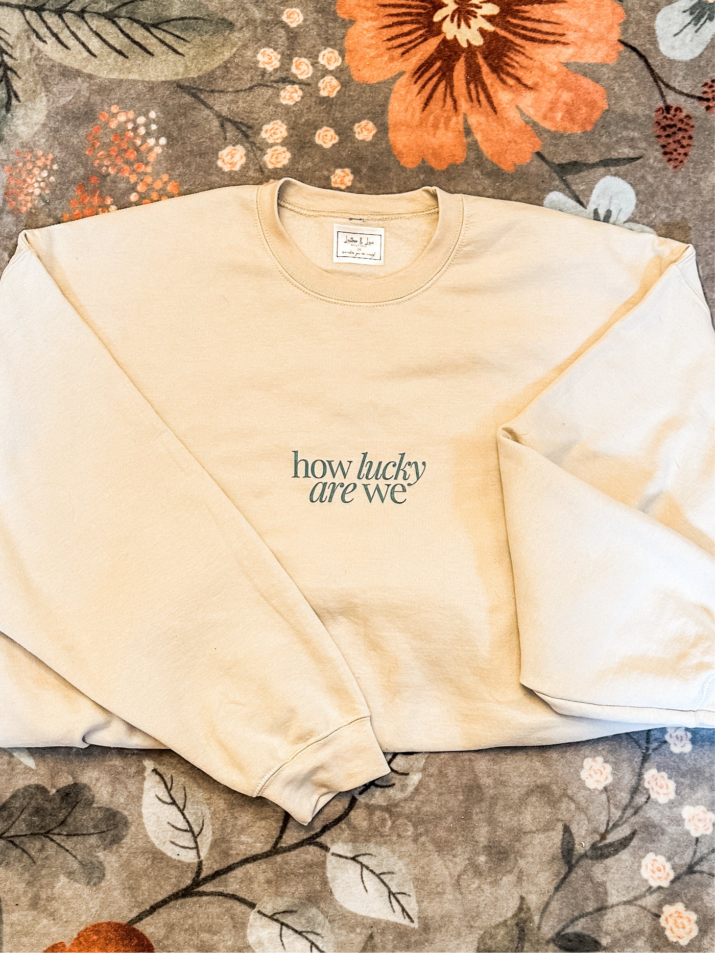 How Lucky Graphic Sweatshirt-135 - DEMAND GRAPHIC-LEATHER & LACE-[option4]-[option5]-[option6]-Leather & Lace Boutique Shop