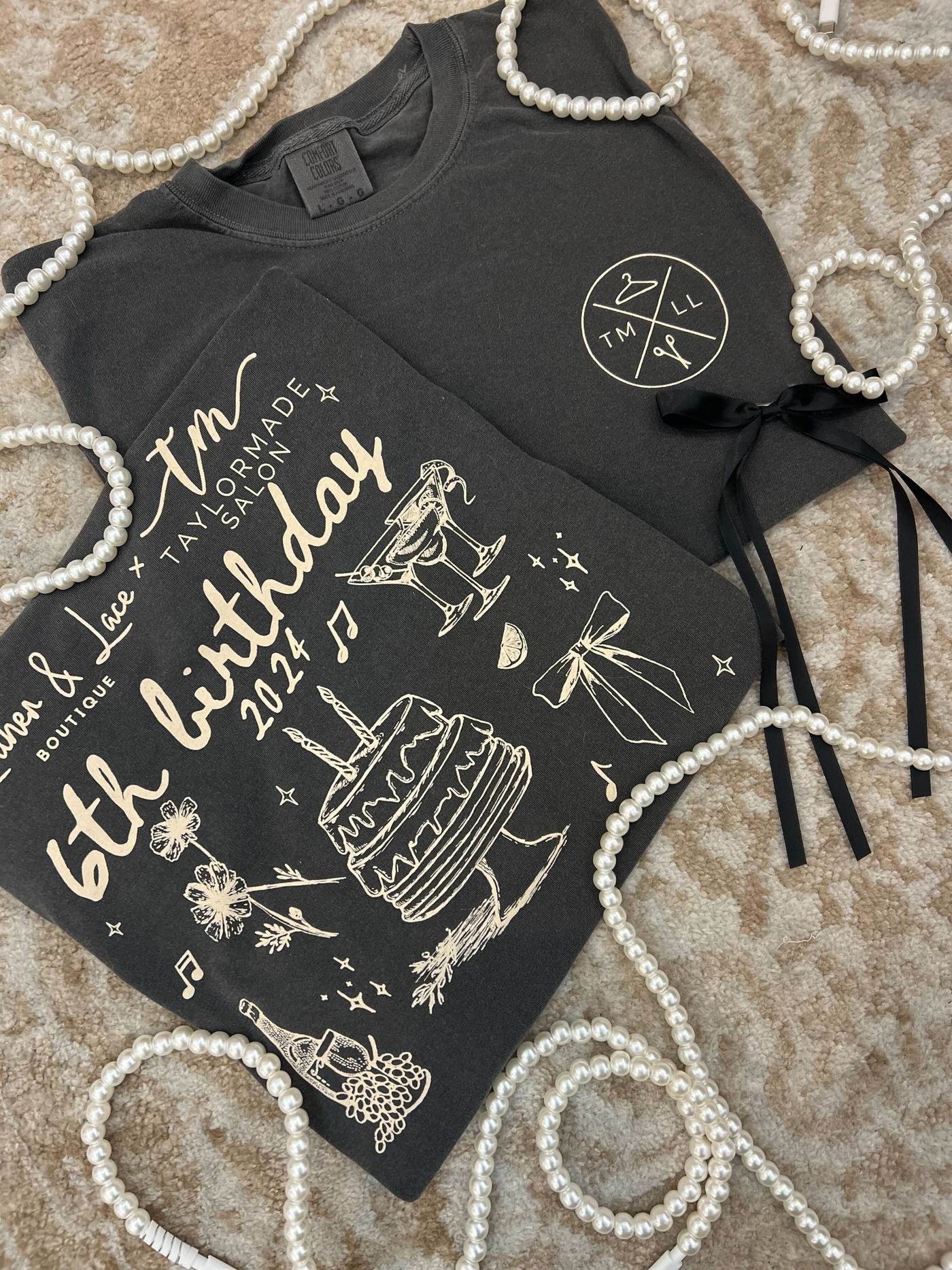 TMLL 6th Anniversary Comfort Color Tee - Pepper - PREORDER 11/20-120 - TOPS - GRAPHIC TEES-LEATHER & LACE-[option4]-[option5]-[option6]-Leather & Lace Boutique Shop