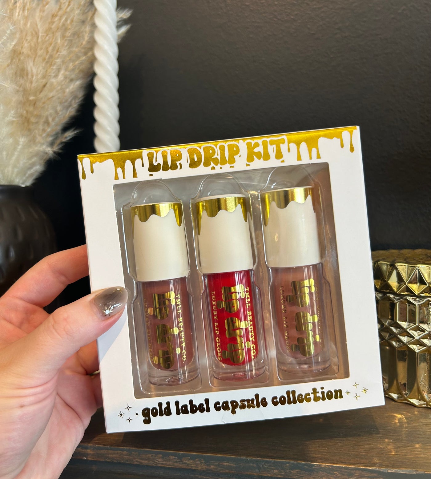 TMLL Gold Capsule Lip Drip Trio - Limited Edition-250 - TMLL Beauty Co Taylor-TMLL Beauty Co-[option4]-[option5]-[option6]-Leather & Lace Boutique Shop