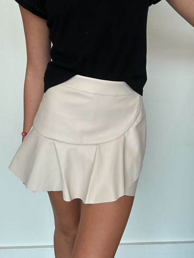 Hot to Go Mini Skort - Cream-160 - BOTTOMS - OTHER-MUSTARD SEED-[option4]-[option5]-[option6]-Leather & Lace Boutique Shop