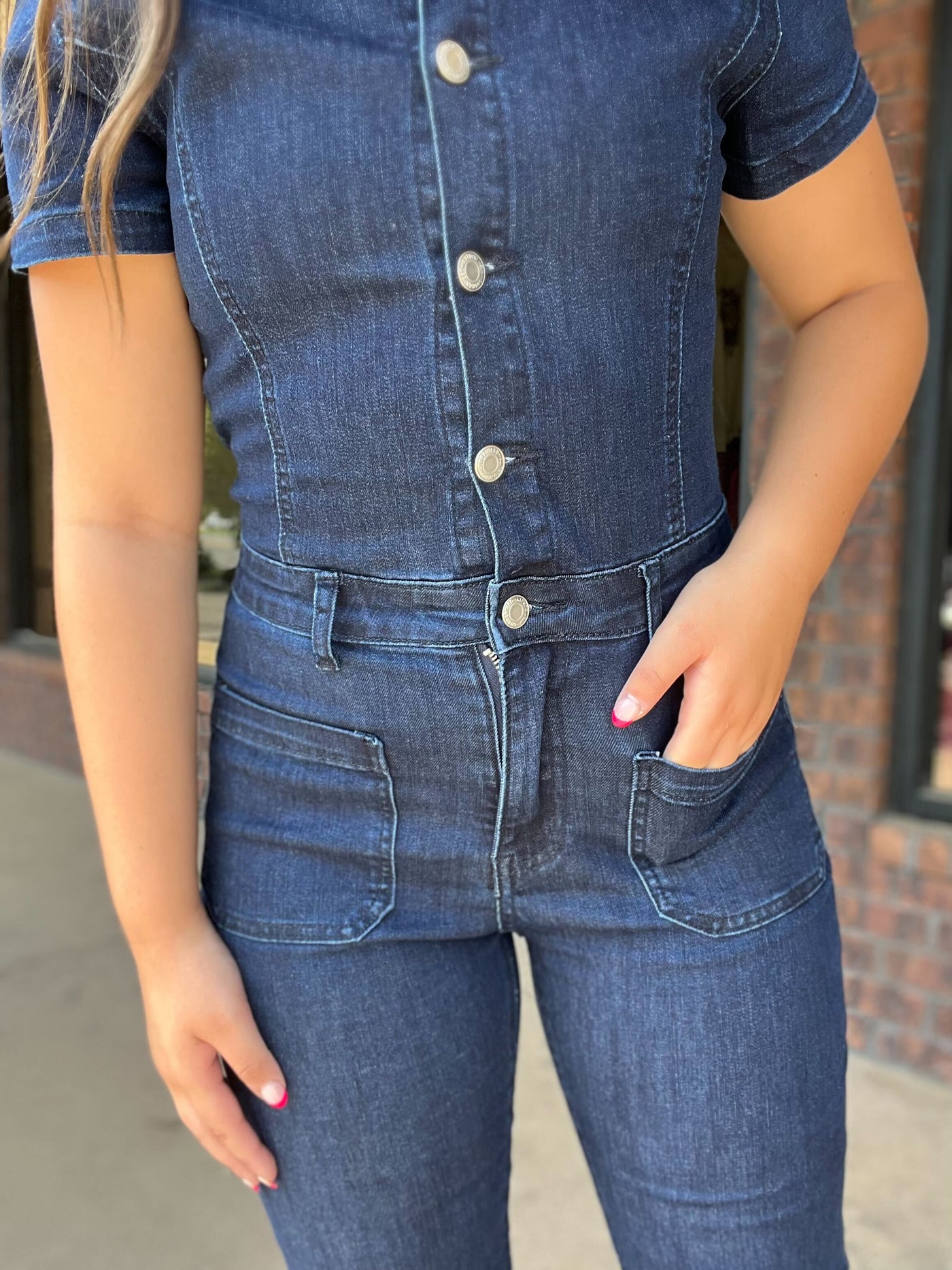 Wasted On You Denim Jumpsuit-170 - DRESSES / ROMPERS / SETS-LEATHER & LACE-[option4]-[option5]-[option6]-Leather & Lace Boutique Shop