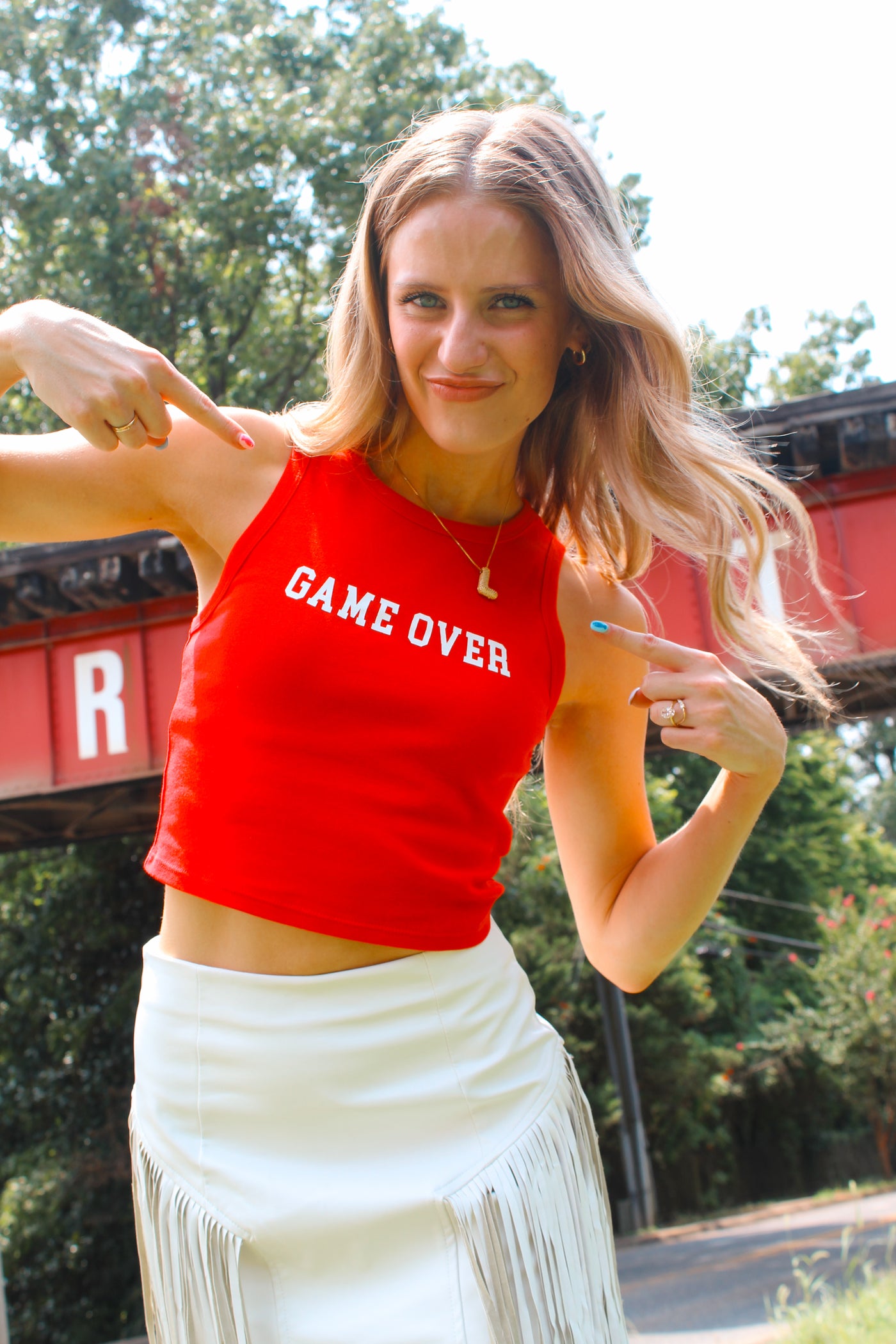 Game Over Cropped Tank-120 - TOPS - GRAPHIC TEES-ORGANIC GENERATION-[option4]-[option5]-[option6]-Leather & Lace Boutique Shop