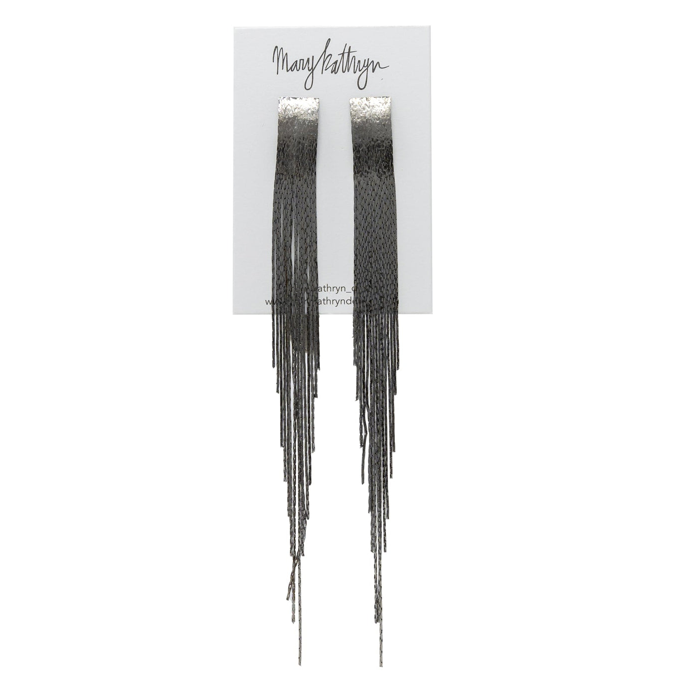 Gatsby Metal Threader Earrings-210 - ACCESSORIES DROPSHIP-MKD DS-Gunmetal-[option4]-[option5]-[option6]-Leather & Lace Boutique Shop