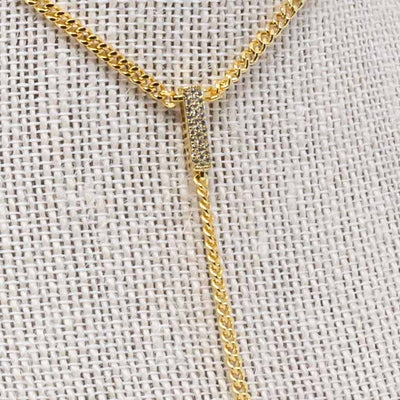 Juju Pave Lariat *gold + silver*-210 - ACCESSORIES DROPSHIP-MKD DS-[option4]-[option5]-[option6]-Leather & Lace Boutique Shop