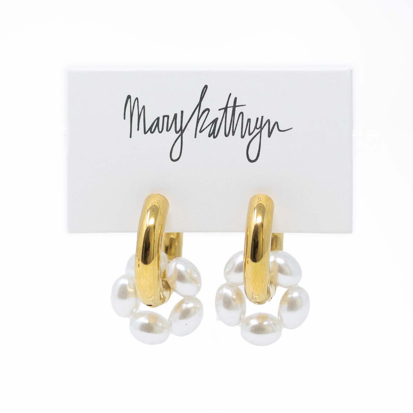 Malena Pearl Hoops-210 - ACCESSORIES DROPSHIP-MKD DS-Gold-[option4]-[option5]-[option6]-Leather & Lace Boutique Shop