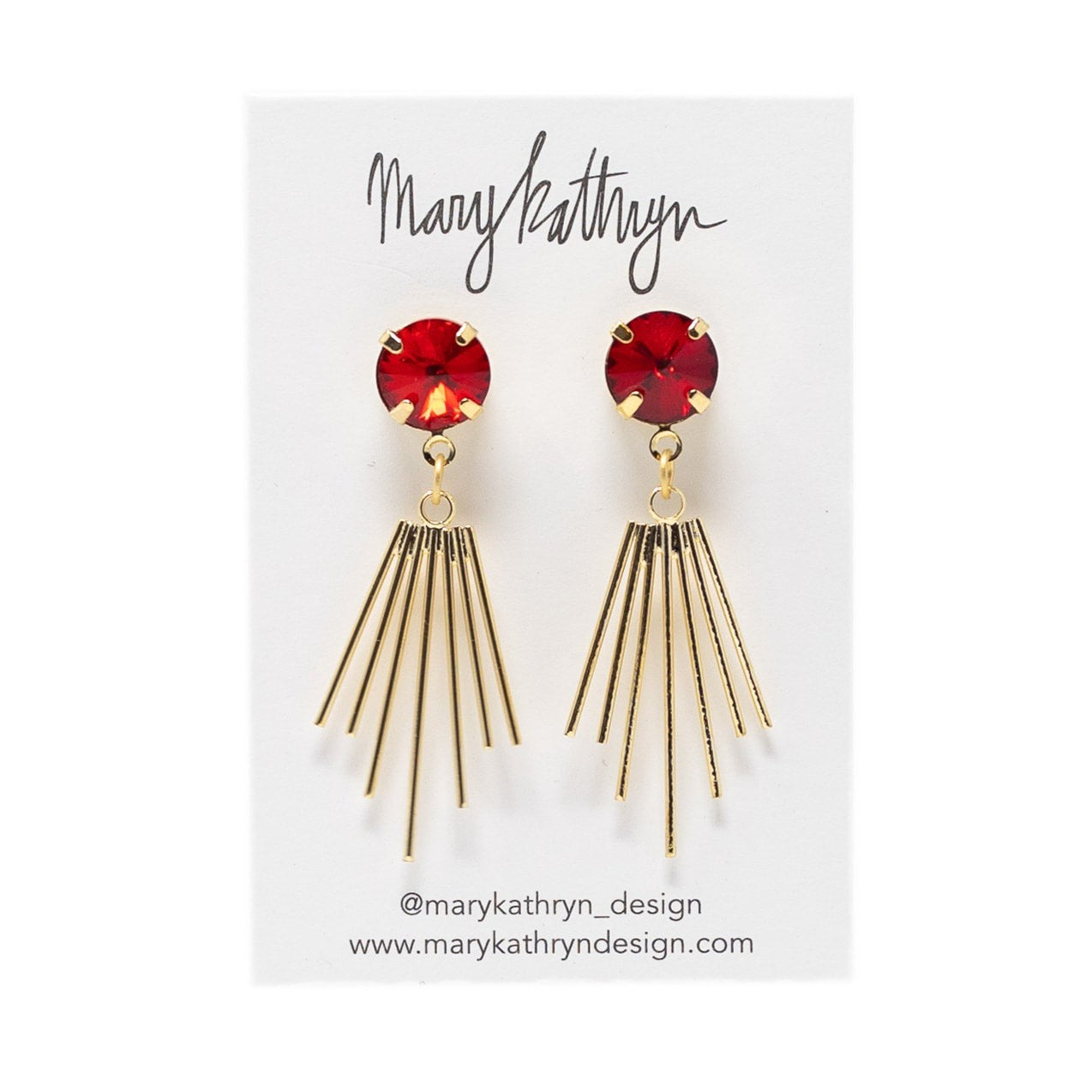 Red Cleopatra Earrings-210 - ACCESSORIES DROPSHIP-MKD DS-Gold-[option4]-[option5]-[option6]-Leather & Lace Boutique Shop