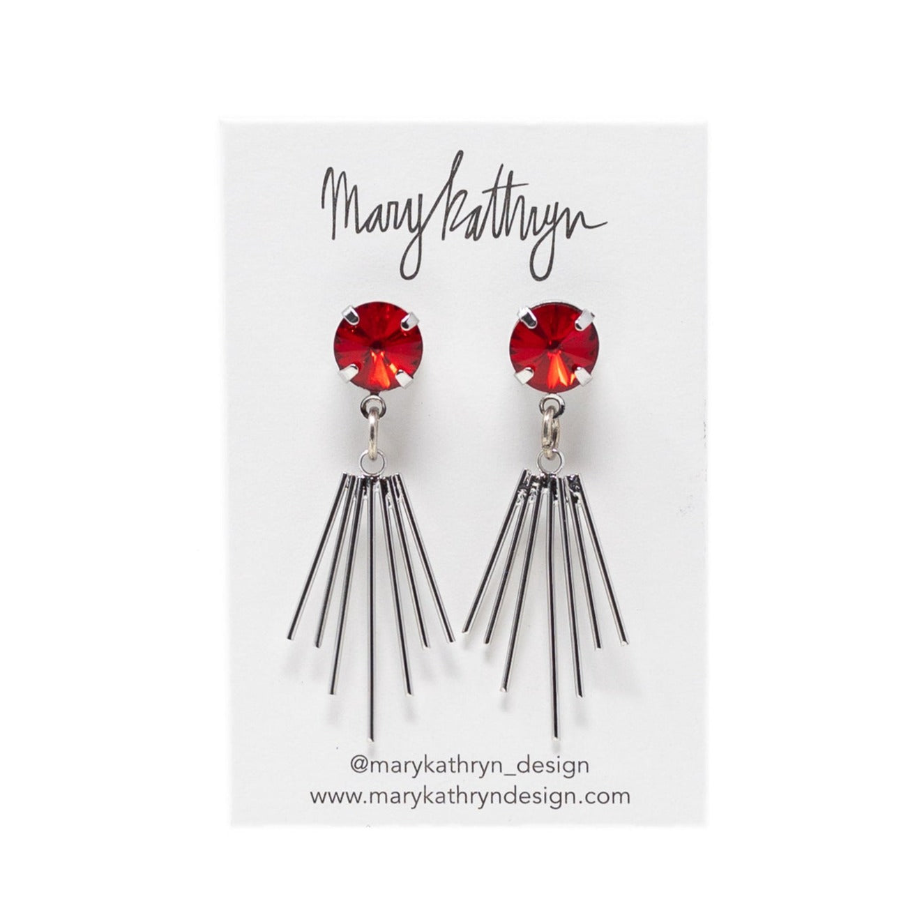 Red Cleopatra Earrings-210 - ACCESSORIES DROPSHIP-MKD DS-Silver-[option4]-[option5]-[option6]-Leather & Lace Boutique Shop