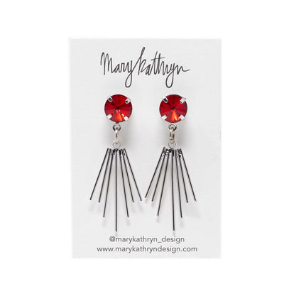 Red Cleopatra Earrings-210 - ACCESSORIES DROPSHIP-MKD DS-Silver-[option4]-[option5]-[option6]-Leather & Lace Boutique Shop