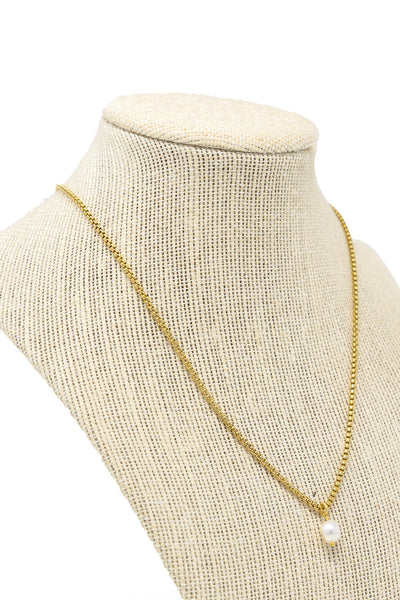 Single Pearl Chain Necklace-210 - ACCESSORIES DROPSHIP-MKD DS-[option4]-[option5]-[option6]-Leather & Lace Boutique Shop