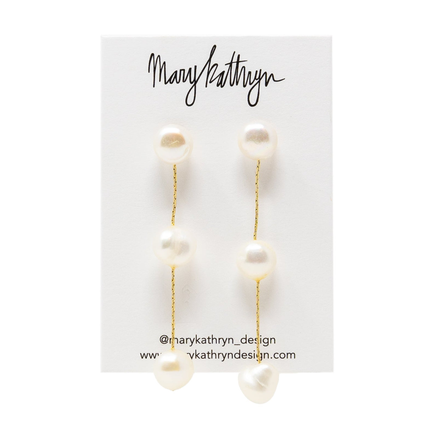 White Triple Pearl Drop Earrings-210 - ACCESSORIES DROPSHIP-MKD DS-Gold-[option4]-[option5]-[option6]-Leather & Lace Boutique Shop