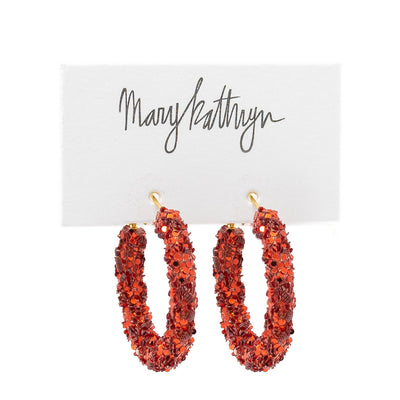 Crimson Glitter Hoops-210 - ACCESSORIES DROPSHIP-MKD DS-Small (35mm)-[option4]-[option5]-[option6]-Leather & Lace Boutique Shop