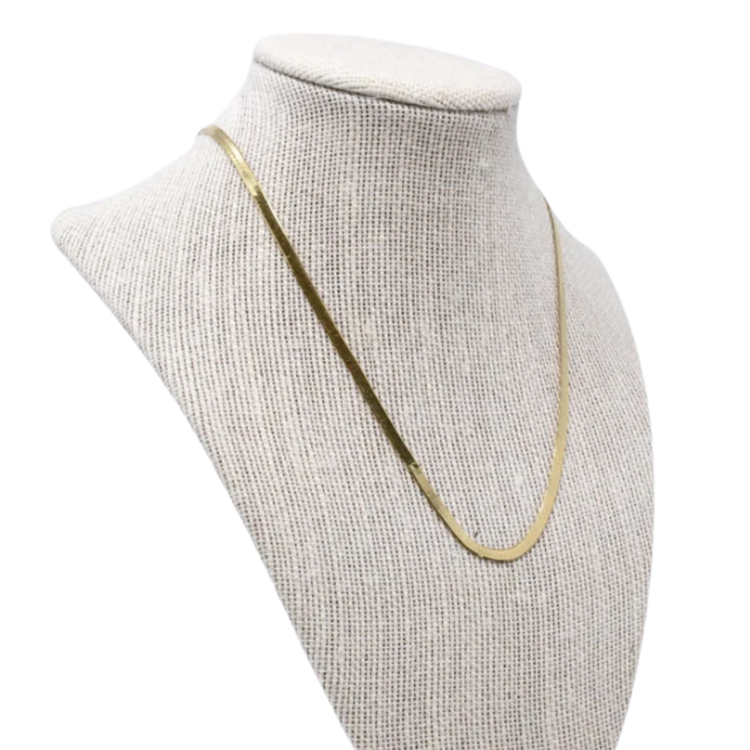 Skinny Herringbone Necklace-210 - ACCESSORIES DROPSHIP-MKD DS-Gold-[option4]-[option5]-[option6]-Leather & Lace Boutique Shop