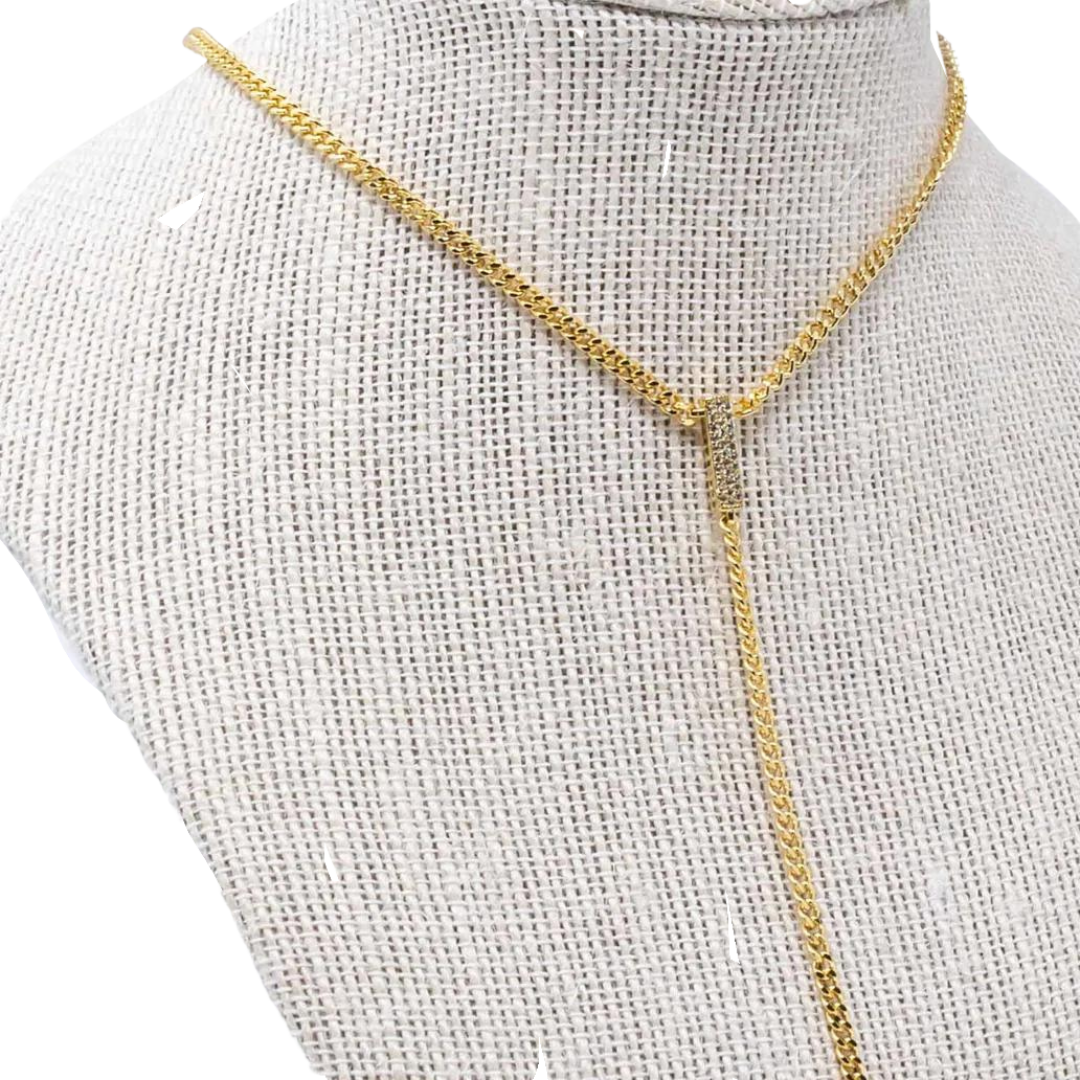 Juju Pave Lariat *gold + silver*-210 - ACCESSORIES DROPSHIP-MKD DS-[option4]-[option5]-[option6]-Leather & Lace Boutique Shop