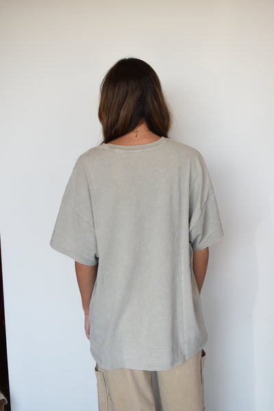 Oversized Boxy Tee- Khaki-100 - TOPS - SHORT SLEEVE/SLEEVELESS-HYFVE-[option4]-[option5]-[option6]-Leather & Lace Boutique Shop