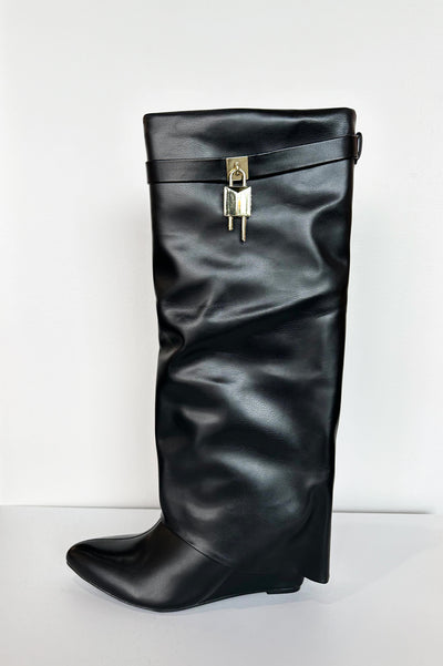 Midnight Rider Pointed Toe Boots-180 - SHOES-LILIANA-[option4]-[option5]-[option6]-Leather & Lace Boutique Shop