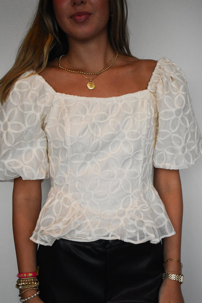 Floral Embroidered Tie Back Blouse-100 - TOPS - SHORT SLEEVE/SLEEVELESS-STRUT AND BOLT-[option4]-[option5]-[option6]-Leather & Lace Boutique Shop