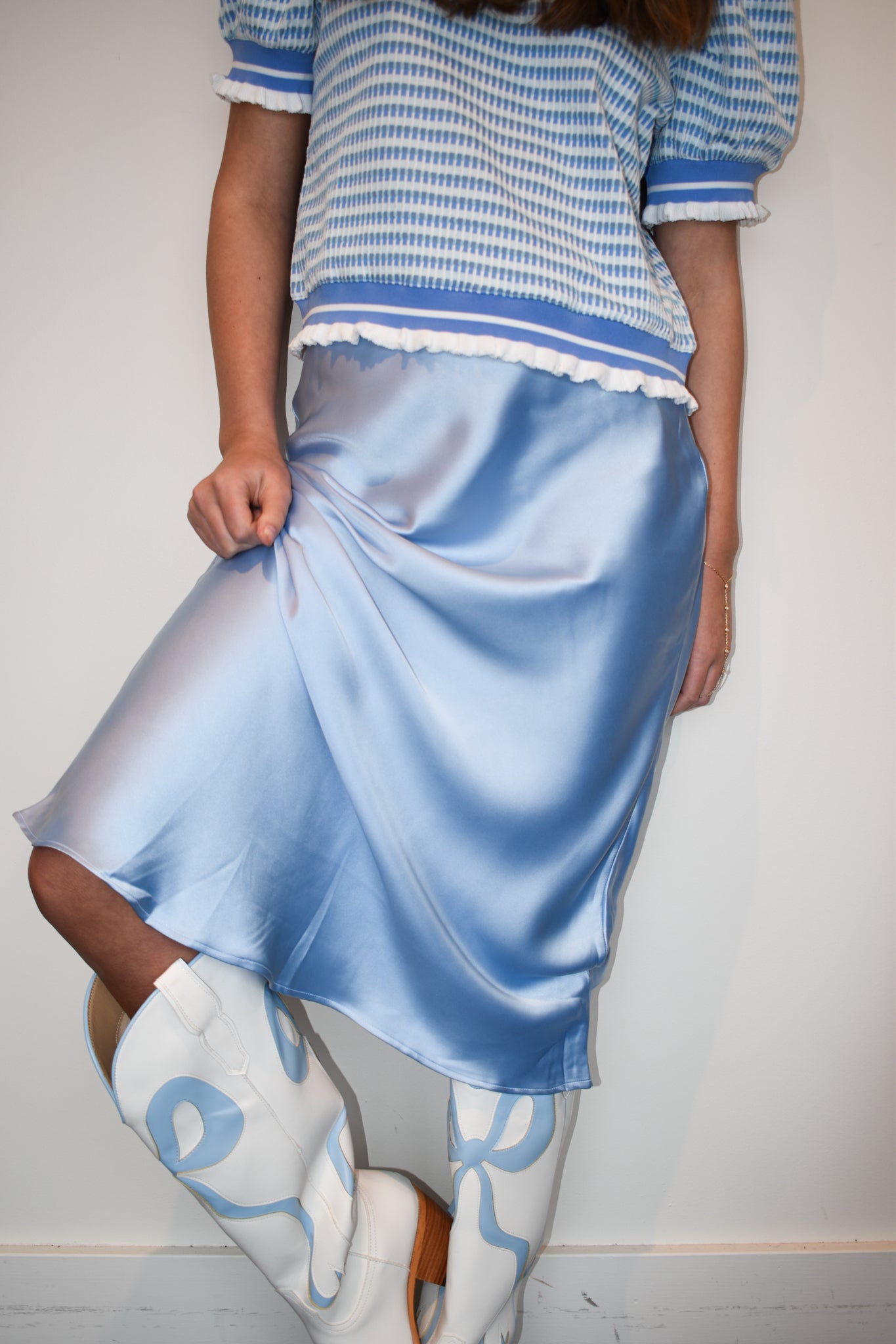 Satin Flow Midi SKirt-160 - BOTTOMS - OTHER-HYFVE-[option4]-[option5]-[option6]-Leather & Lace Boutique Shop