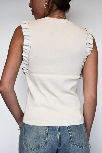 Leather Ruffle Knit Top-100 - TOPS - SHORT SLEEVE/SLEEVELESS-ONTWELFTH-[option4]-[option5]-[option6]-Leather & Lace Boutique Shop