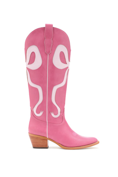 Coquette Bow Cowboy Boots- Hot Pink/Bubblegum-180 - SHOES-MIIM-[option4]-[option5]-[option6]-Leather & Lace Boutique Shop