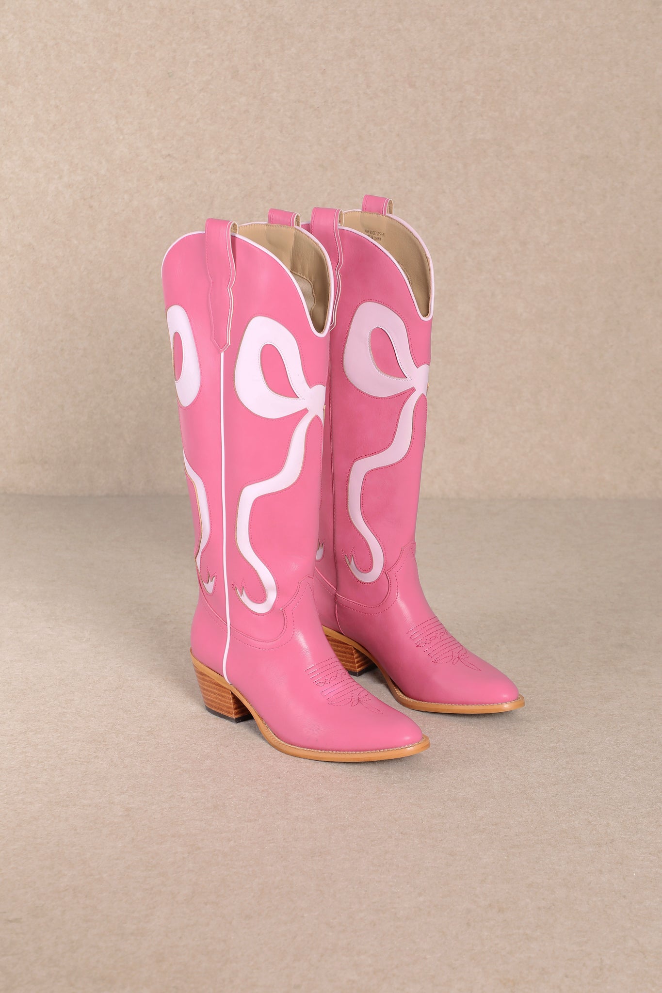 Coquette Bow Cowboy Boots- Hot Pink/Bubblegum-180 - SHOES-MIIM-[option4]-[option5]-[option6]-Leather & Lace Boutique Shop