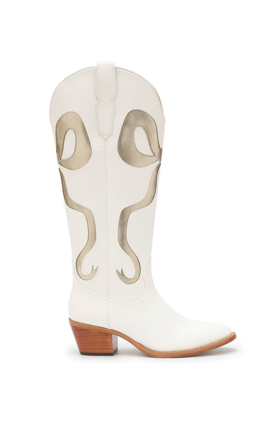 Coquette Bow Cowboy Boots- Gold-180 - SHOES-FORTUNE DYNAMIC-[option4]-[option5]-[option6]-Leather & Lace Boutique Shop