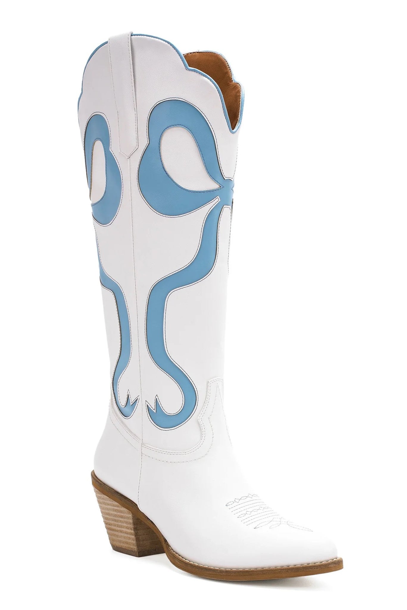 Coquette Bow Cowboy Boots- Blue-180 - SHOES-FORTUNE DYNAMIC-[option4]-[option5]-[option6]-Leather & Lace Boutique Shop