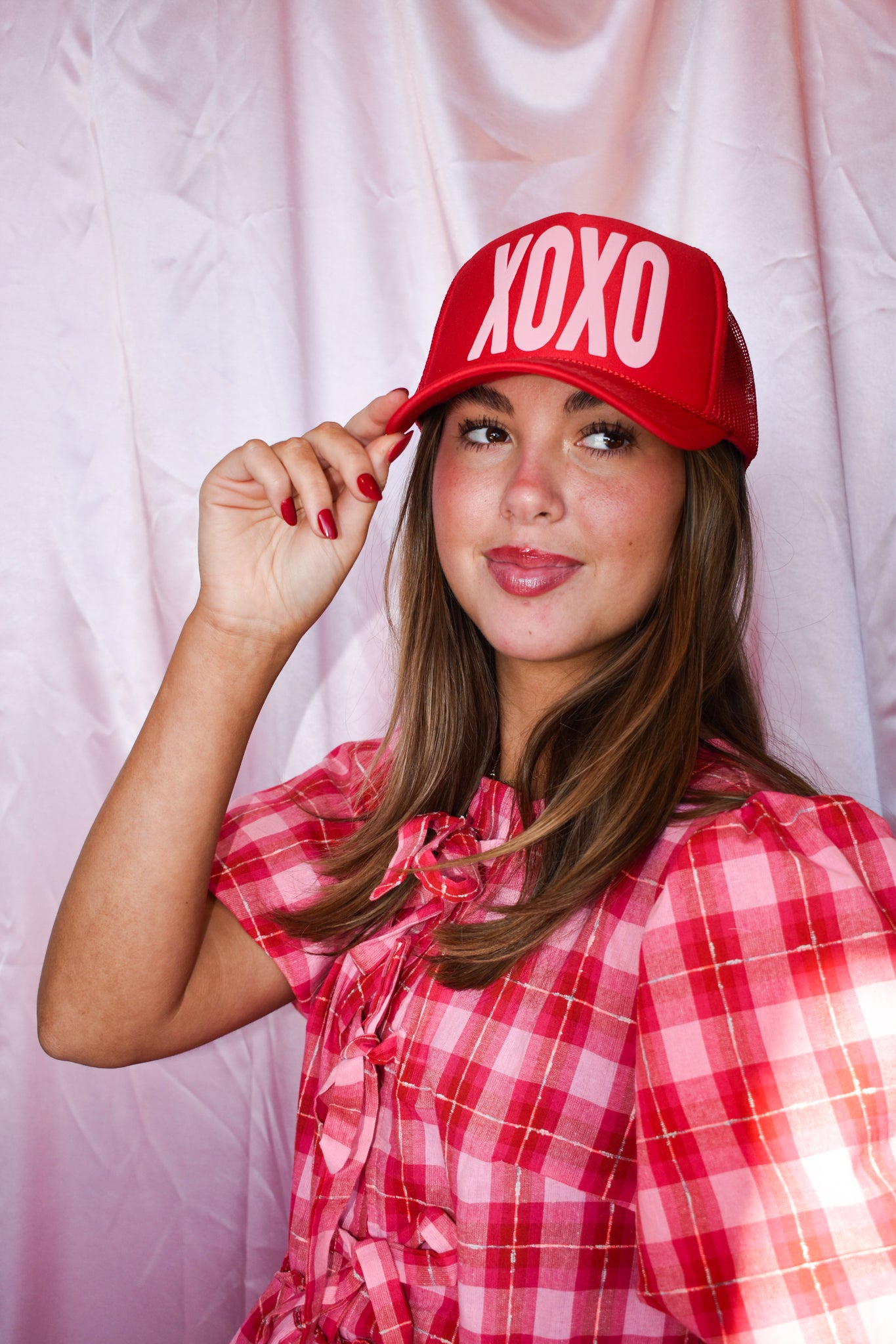 XOXO Trucker Hat-190 - ACCESSORIES - HATS/HEADWEAR-BABE-[option4]-[option5]-[option6]-Leather & Lace Boutique Shop