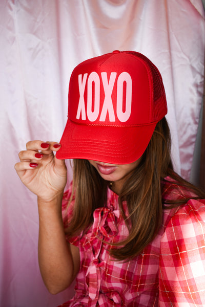 XOXO Trucker Hat-190 - ACCESSORIES - HATS/HEADWEAR-BABE-[option4]-[option5]-[option6]-Leather & Lace Boutique Shop