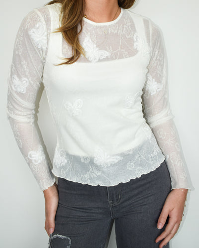 Long Live Sheer Long Sleeve Top-110 - TOPS - LONG SLEEVE-TAELYNN-[option4]-[option5]-[option6]-Leather & Lace Boutique Shop