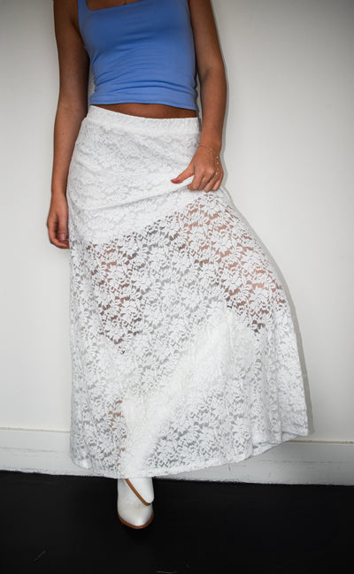 Yellowstone Lace Maxi Skirt- White-160 - BOTTOMS - OTHER-IF SHE LOVES-[option4]-[option5]-[option6]-Leather & Lace Boutique Shop