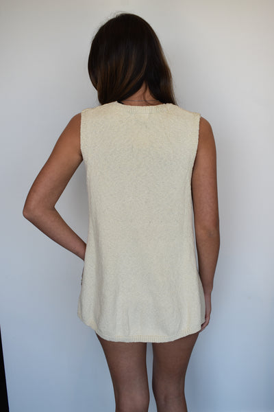 Long Line Sleeveless Knit Top- Natural-170 - SETS-UMGEE USA-[option4]-[option5]-[option6]-Leather & Lace Boutique Shop