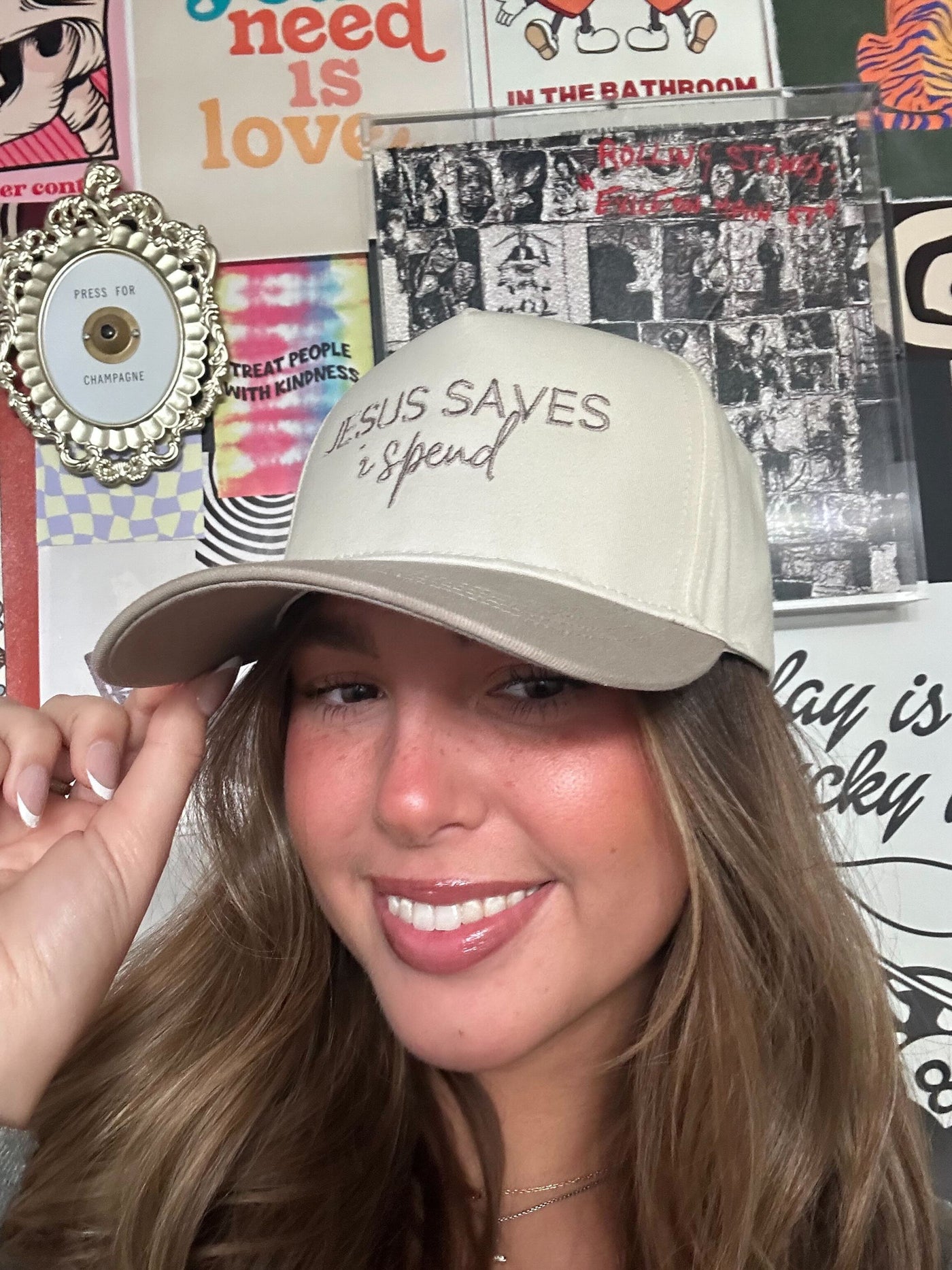 Jesus Saves Trucker Hat-190 - ACCESSORIES - HATS/HEADWEAR-DAVID & YOUNG-[option4]-[option5]-[option6]-Leather & Lace Boutique Shop