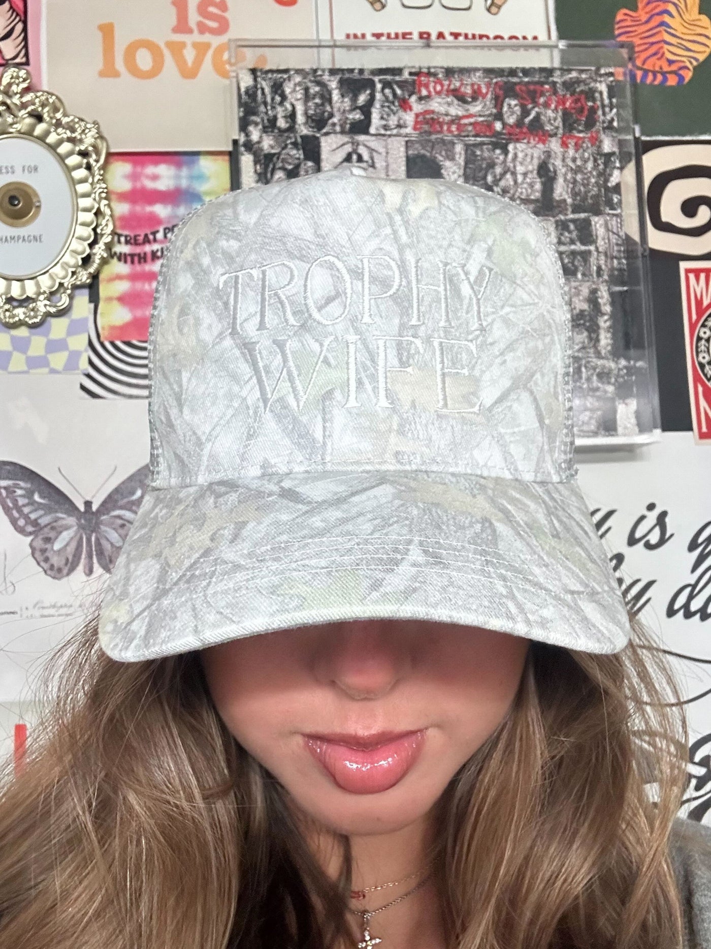 Trophy Wife Trucker Hat-190 - ACCESSORIES - HATS/HEADWEAR-DAVID & YOUNG-[option4]-[option5]-[option6]-Leather & Lace Boutique Shop