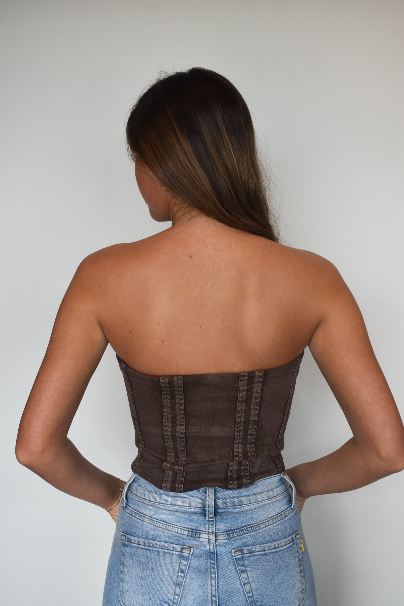 Mocha Blossom Corset-100 - TOPS - SHORT SLEEVE/SLEEVELESS-TICTOC-[option4]-[option5]-[option6]-Leather & Lace Boutique Shop