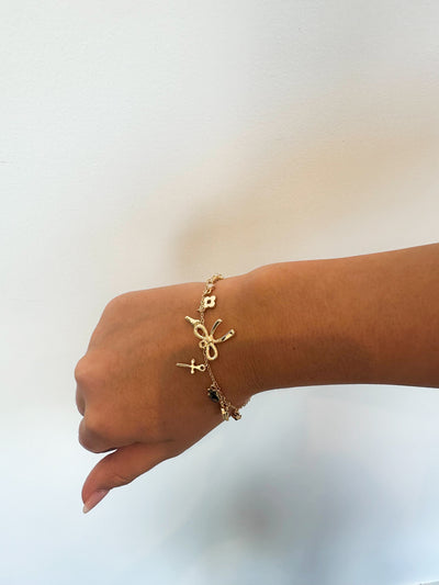 Dainty Gold Charm Bracelet-190 - ACCESSORIES - JEWELRY-PANNEE-[option4]-[option5]-[option6]-Leather & Lace Boutique Shop