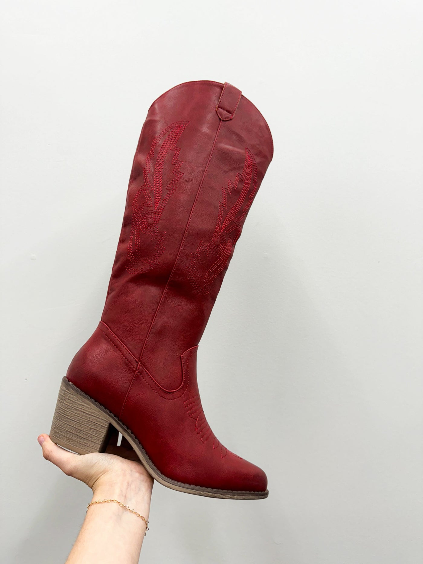 Crimson Cowboy Boots-180 - SHOES-OLEM-[option4]-[option5]-[option6]-Leather & Lace Boutique Shop