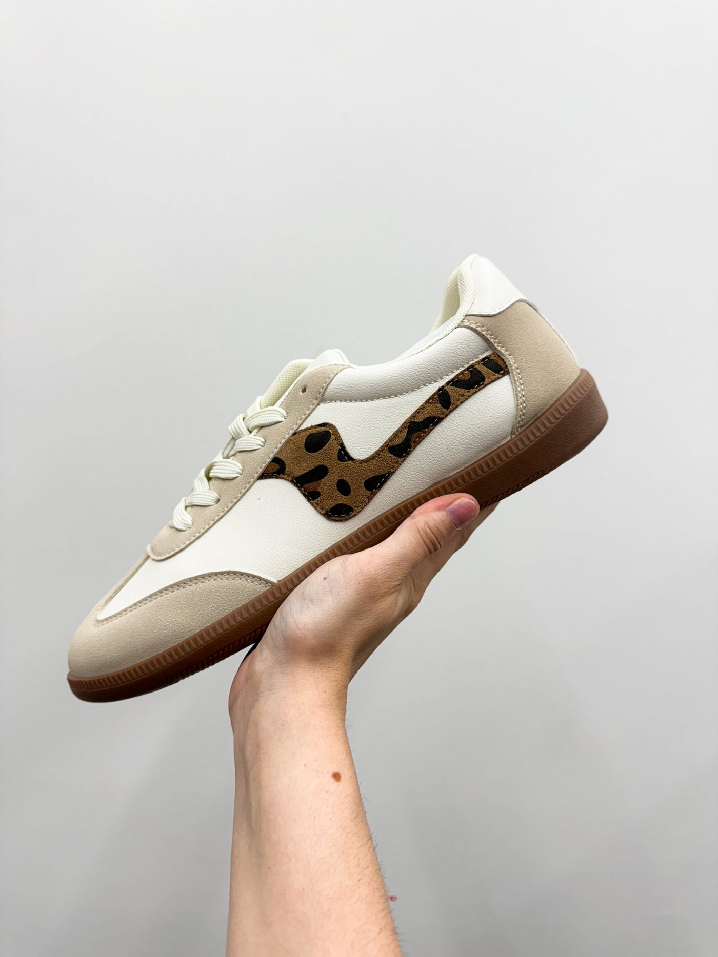 Neutral Low Top Sneakers- Leopard-180 - SHOES-OLEM-[option4]-[option5]-[option6]-Leather & Lace Boutique Shop