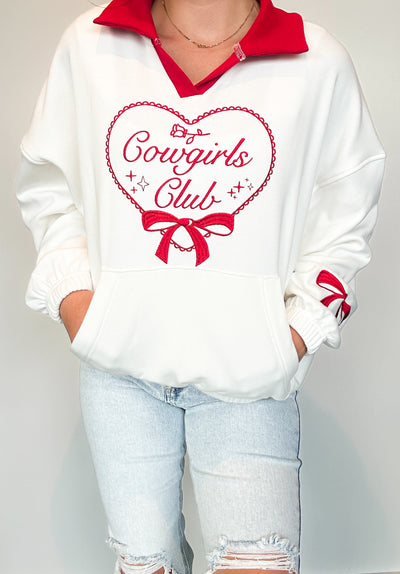 Cowgirls Club Embroidered Pullover-130 - TOPS - SWEATERS/SWEATSHIRTS-MAIN STRIP-[option4]-[option5]-[option6]-Leather & Lace Boutique Shop