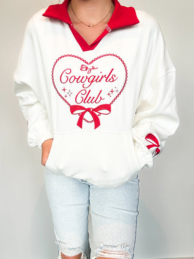 Cowgirls Club Embroidered Pullover-130 - TOPS - SWEATERS/SWEATSHIRTS-MAIN STRIP-[option4]-[option5]-[option6]-Leather & Lace Boutique Shop