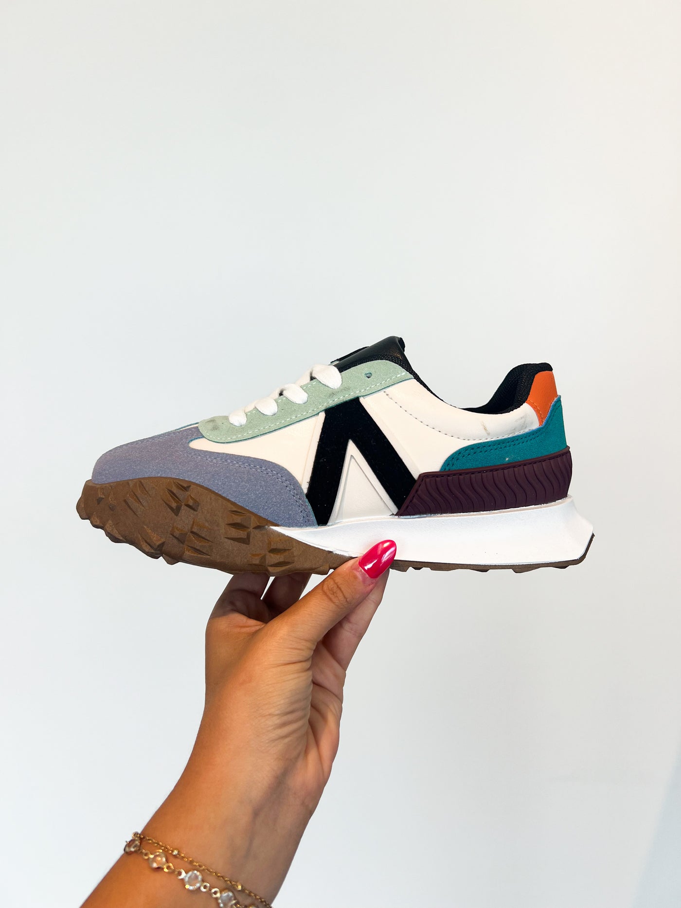 Retro Color Block Sneakers-180 - SHOES-LILIANA-[option4]-[option5]-[option6]-Leather & Lace Boutique Shop