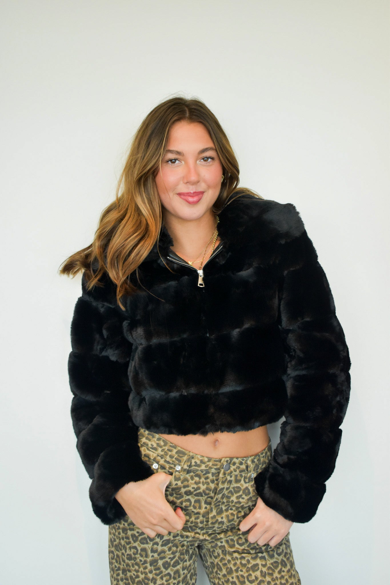 She's Everything Fur Jacket- Black-140 - TOPS - LAYERS/OUTERWEAR-36POINT5-[option4]-[option5]-[option6]-Leather & Lace Boutique Shop