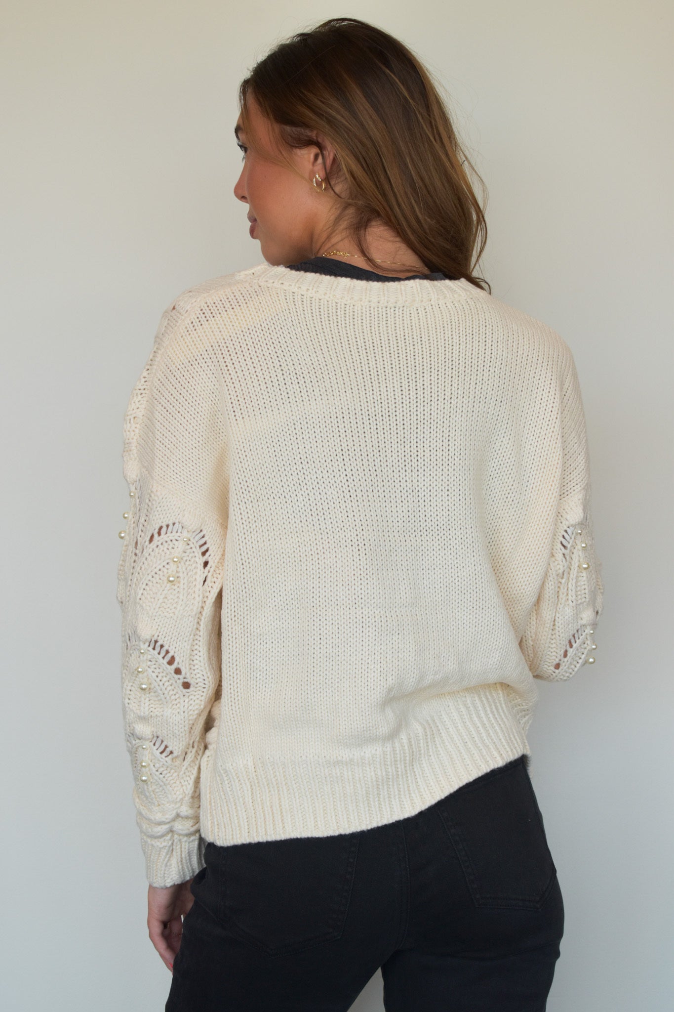 Camille Cream Knit Sweater-130 - TOPS - SWEATERS/SWEATSHIRTS-SHE + SKY-[option4]-[option5]-[option6]-Leather & Lace Boutique Shop