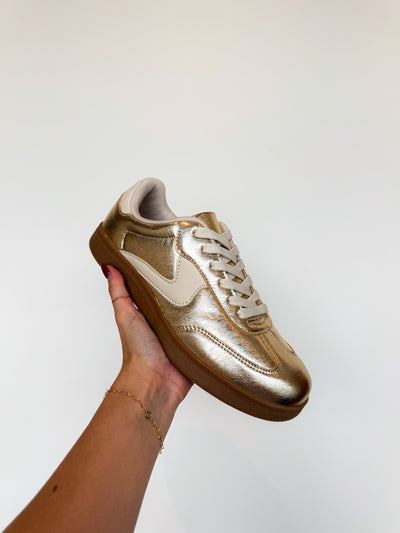 Maggie Metallic Gold Sneakers-180 - SHOES-TOP GUY-[option4]-[option5]-[option6]-Leather & Lace Boutique Shop