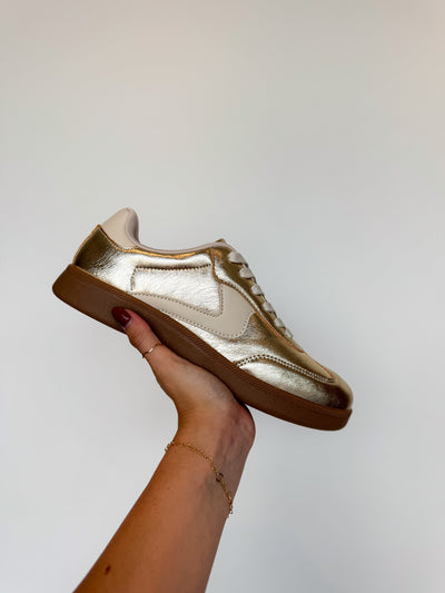 Maggie Metallic Gold Sneakers-180 - SHOES-TOP GUY-[option4]-[option5]-[option6]-Leather & Lace Boutique Shop