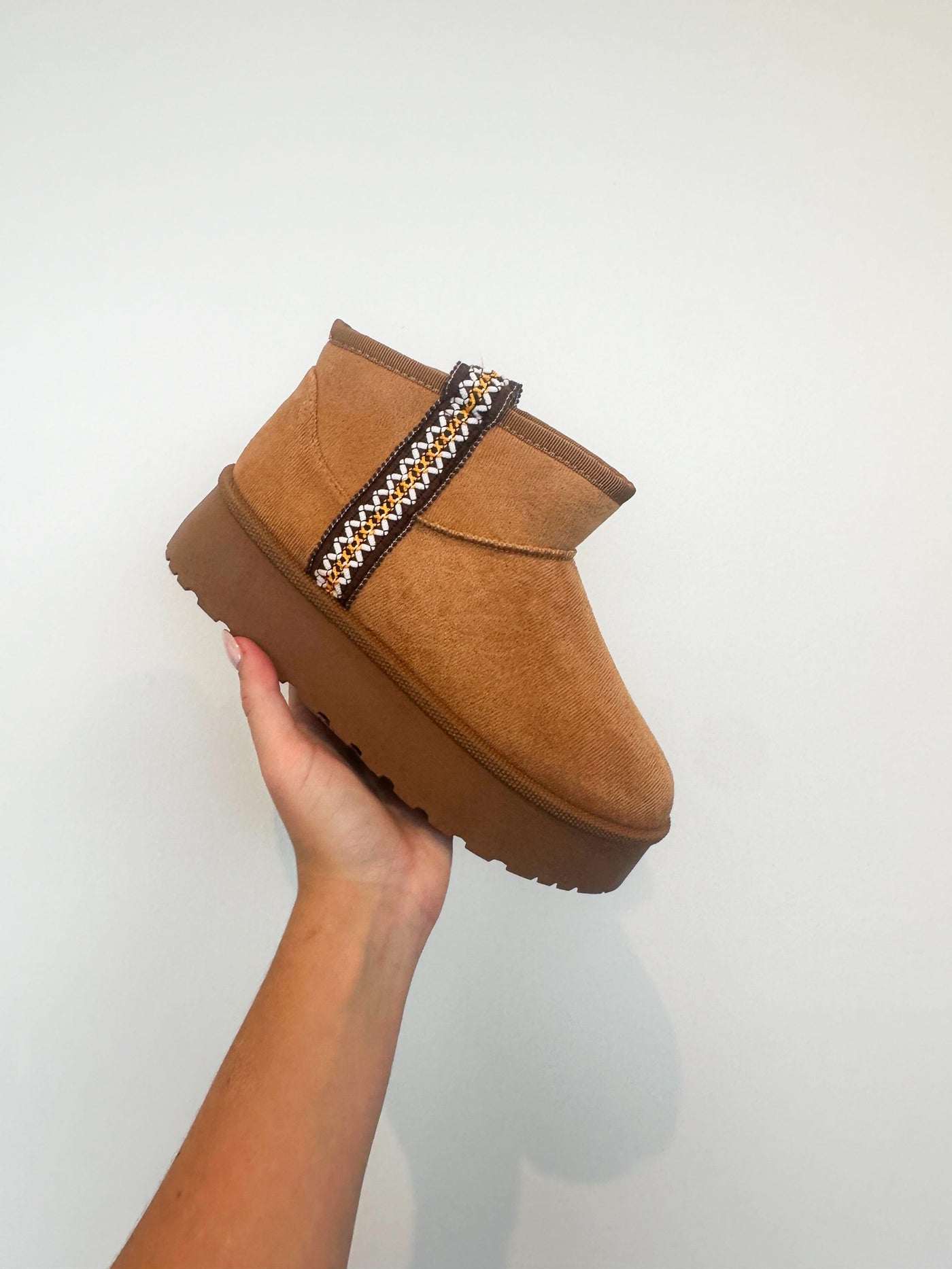 Platform Mini Boots- Camel-180 - SHOES-TOP GUY-[option4]-[option5]-[option6]-Leather & Lace Boutique Shop