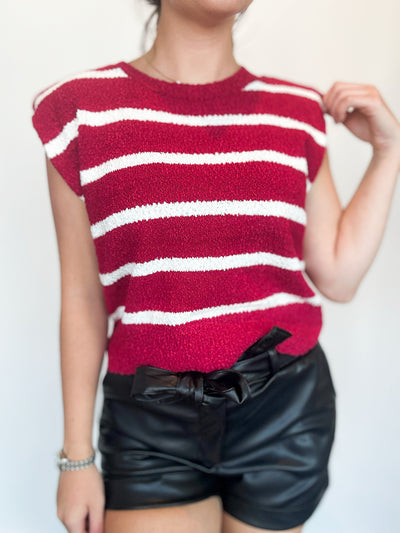 Sleeveless Striped Knit Top-130 - TOPS - SWEATERS/SWEATSHIRTS-STRUT AND BOLT-[option4]-[option5]-[option6]-Leather & Lace Boutique Shop